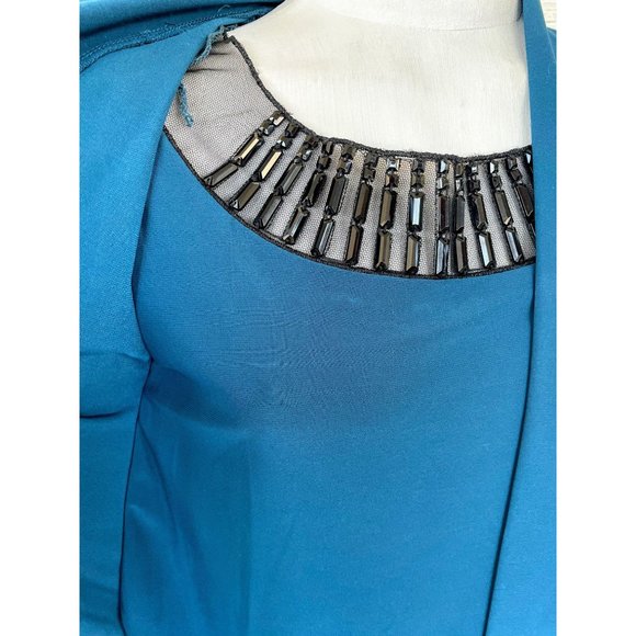 Vintage Tiana B Blue Beaded Dress Size 6 NWT - Picture 5 of 11